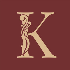 Letter K luxurious initials logo