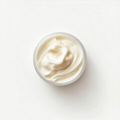 Cream mockup showcasing a smooth and creamy texture on a bright white background, ideal for beauty and skincare marketing