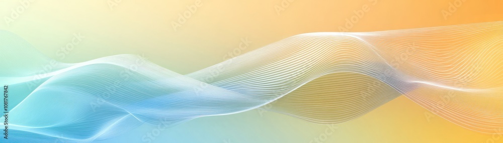 Poster abstract waves in soft colors create a serene and modern visual effect.