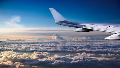 Fototapeta premium Airplane in the sky over a cloudy sky