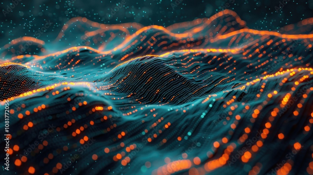Aufkleber High-tech data visualization with dynamic patterns