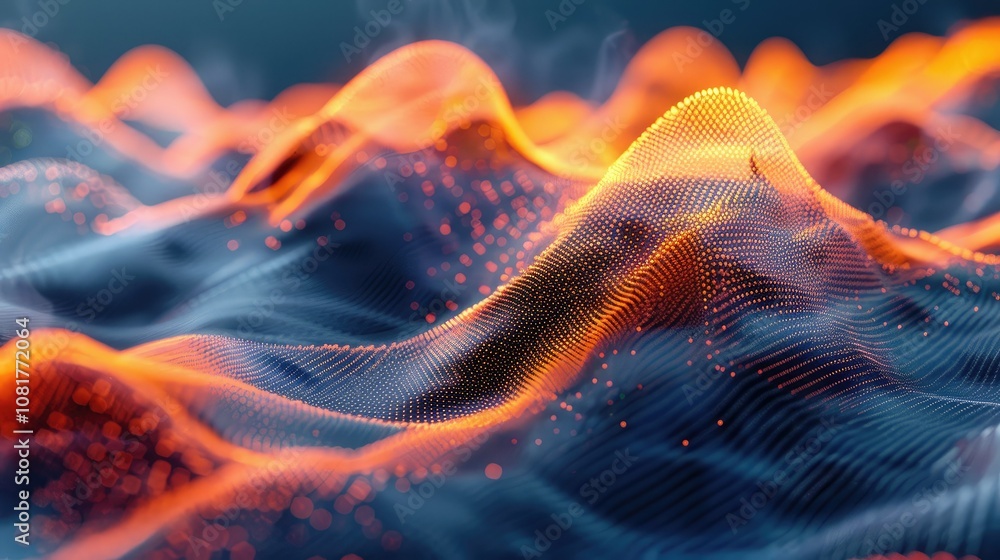 Aufkleber high-tech data visualization with dynamic patterns