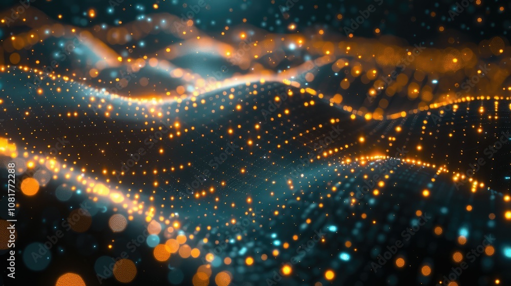 Aufkleber High-tech data visualization with dynamic patterns