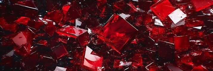 A close-up of digital data flowing through an abstract grid, with red and black hues representing a cyber attack, set against a dark background