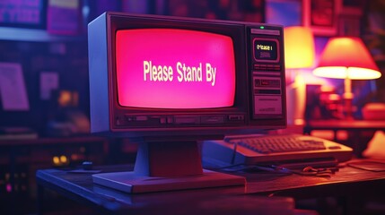 Fototapeta premium Retro computer screen displaying 