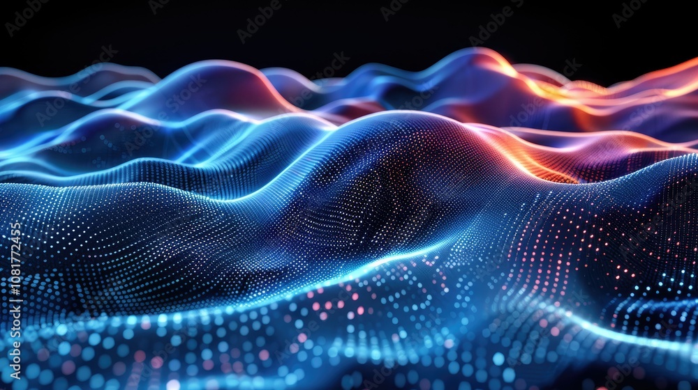 Aufkleber High-tech data visualization with dynamic patterns