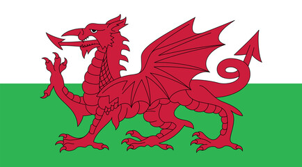 Wales Flag Illustration
