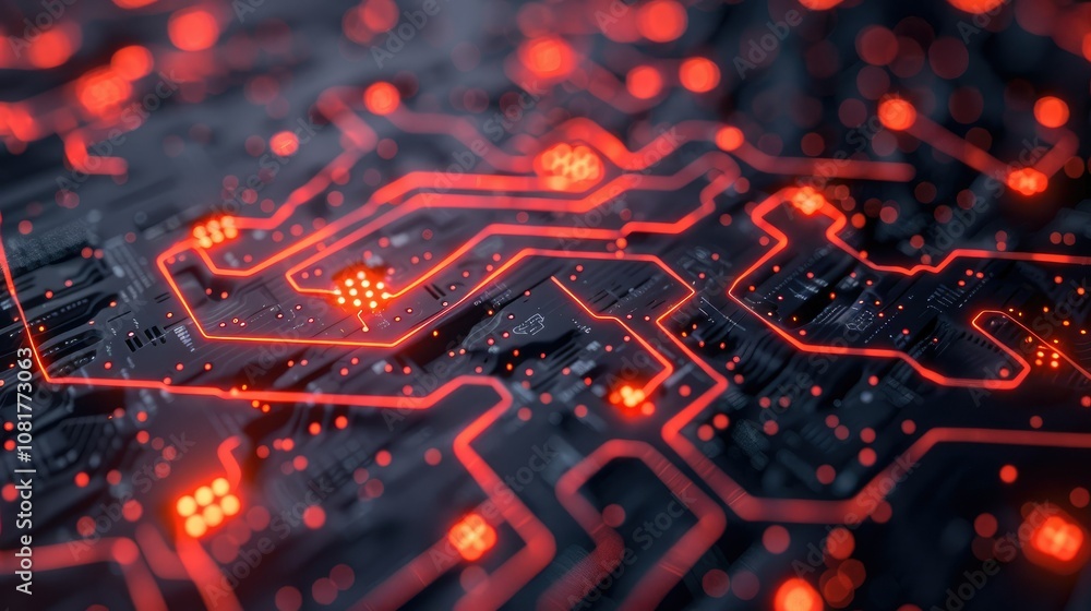 Poster Glowing digital grid representing a data network