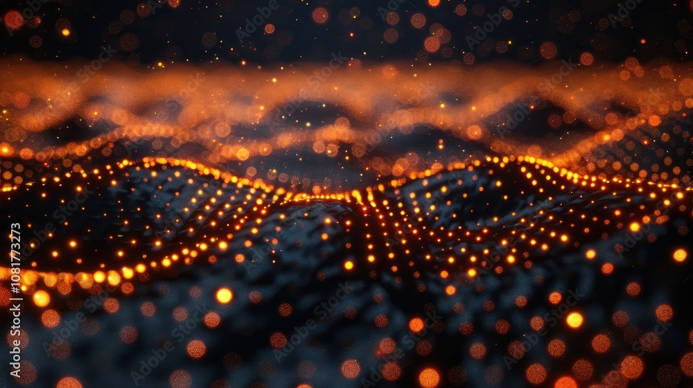 Fototapete glowing digital grid representing a data network