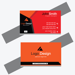 Bold and Professional Business Card Design: A Perfect Blend of Red, Orange, and Black for Dynamic Branding and Impactful First Impressions