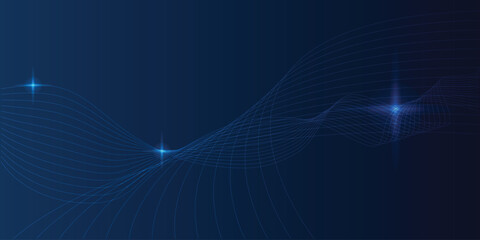 Quantum technology abstract blue background. Ai big data