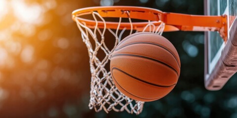 Fototapeta premium Basketball shot outdoor court sports photography urban environment close-up view action moment