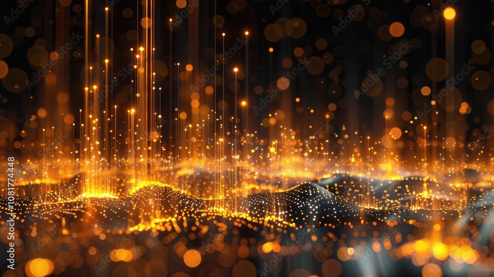 Aufkleber High-tech data visualization with dynamic patterns
