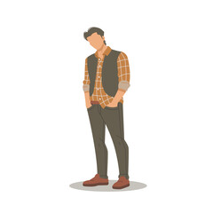 portrait of man in stylish outfits flat design vol.16