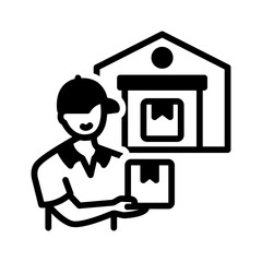 Vector solid black icon  for Direct suppliers