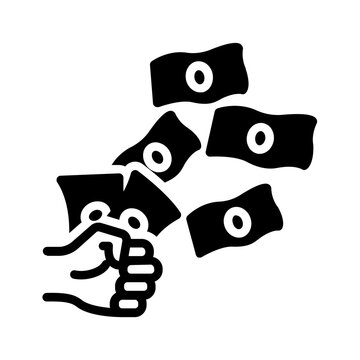 Vector solid black icon  for Overpaying