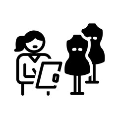 Vector solid black icon  for Boutique accountant