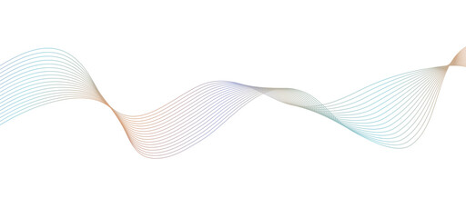 Fototapeta premium Undulate gradient multicolor lines with blend effect. Twisted Ribbon background, frequency soundwave curve , Technology geometric data science illustration. Isolated wave swirl on white background.
