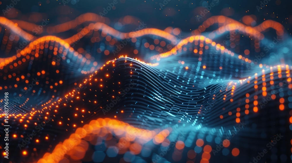 Aufkleber High-tech data visualization with dynamic patterns
