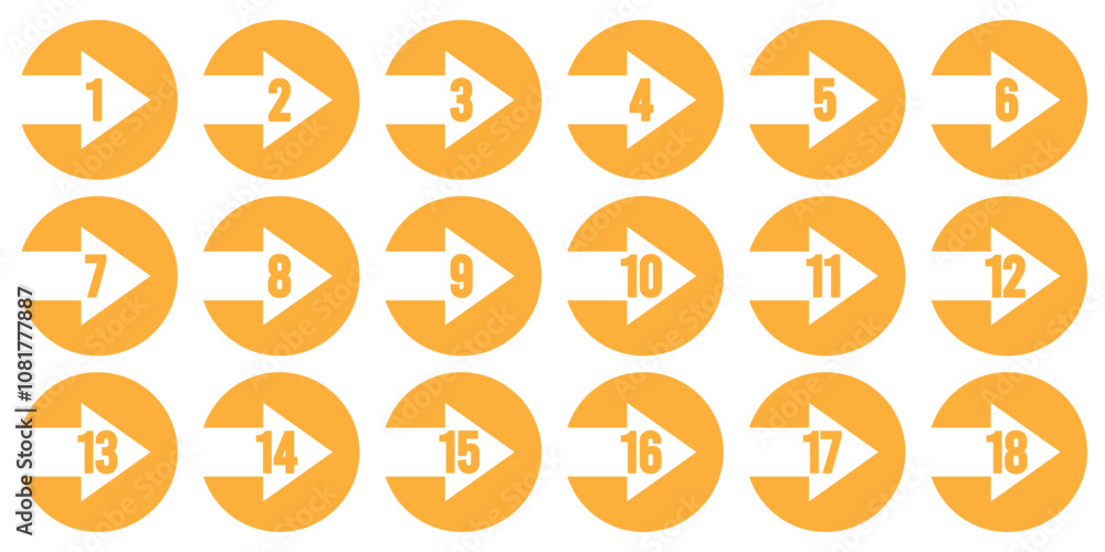 Poster colorful number bullet point. bullet point, circle number font icon.