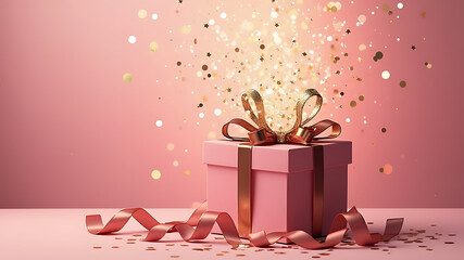 surprise assured service free gift sale offer background with giftbox design template