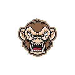 Fototapeta premium Head monkey logo design