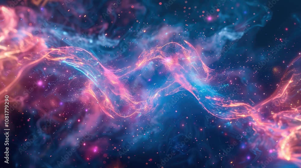 Poster futuristic flowing lines creating a sense of energy