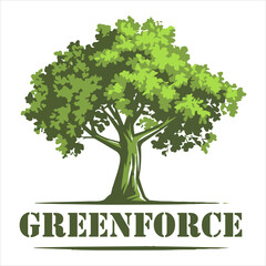 Obraz premium Customizable Tree Logo Vector Illustrations for Nature Brands