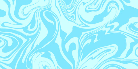 Blue marble acrylic swirl seamless pattern, water texture, watercolor marble background. 1970s trippy seamless pattern.
