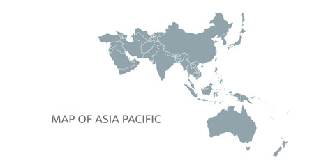 Detailed map of the Asia-Pacific region, highlighting countries