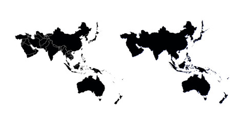 Detailed map of the Asia-Pacific region, highlighting countries © Ophelia