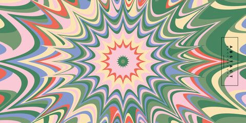 Aesthetic Vintage swirl colorful wallpaper vector illustration