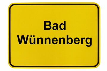 Illustration eines Ortsschildes von Bad Wünnenberg in Nordrhein-Westfalen