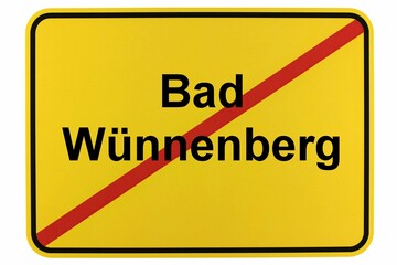 Illustration eines Ortsschildes von Bad Wünnenberg in Nordrhein-Westfalen