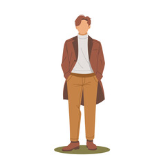 portrait of man in stylish outfits flat design vol.14