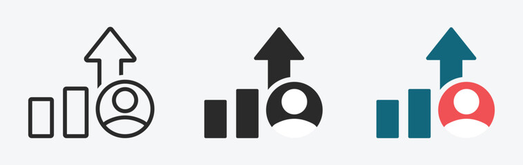 Salary increase vector icon illustrations. Salary increase icon designs