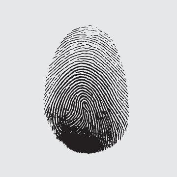 recommend clip art: Fingerprint Silhouette on white background