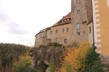 Blick in das Zentrum von Hohnstein in der Sächsischen Schweiz	