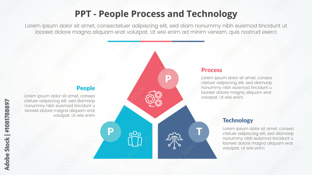 Aufkleber ppt framework infographic concept for slide presentation with triangle cycle circular slice divide a