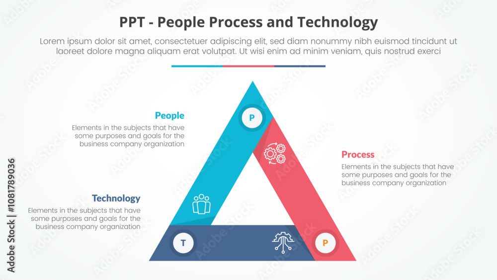 Aufkleber ppt framework infographic concept for slide presentation with triangle cycle circular sharp edge wit