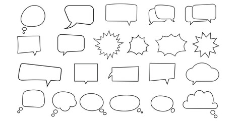Obraz premium Big Set of Chat Bubble Outline Icons