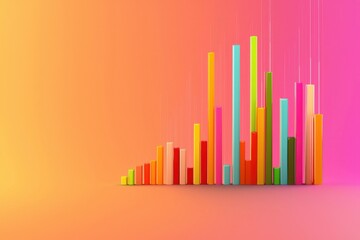 Data visualization growth business statistics infographic design colorful environment isometric view performance insights
