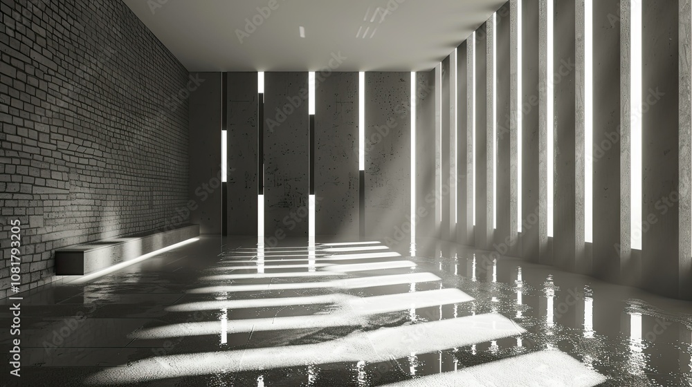 Aufkleber Dynamic light patterns creating a sense of space