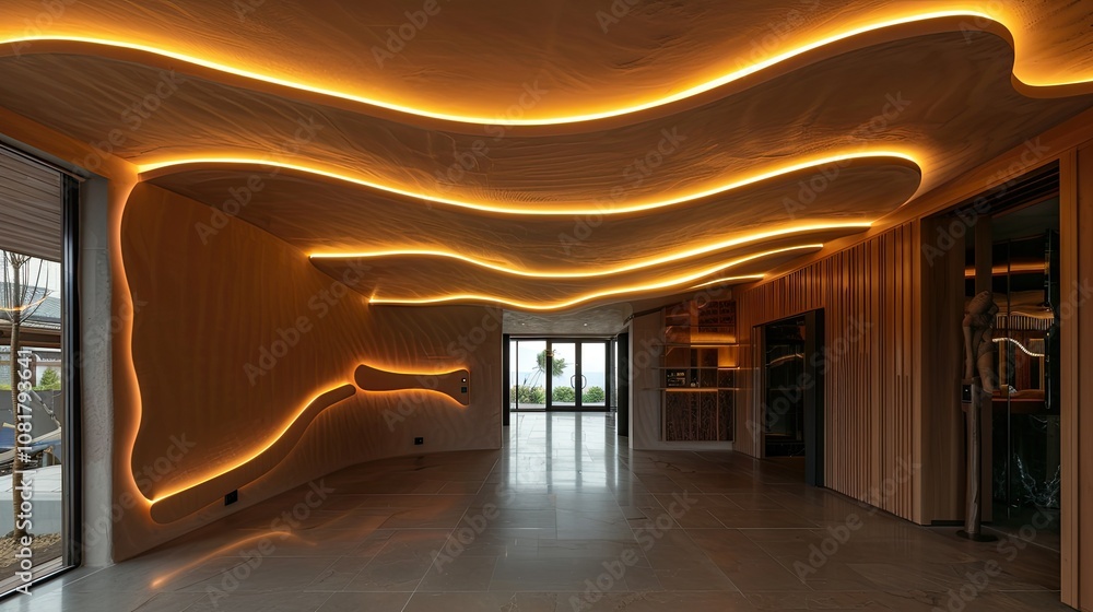 Poster Dynamic light patterns creating a sense of space