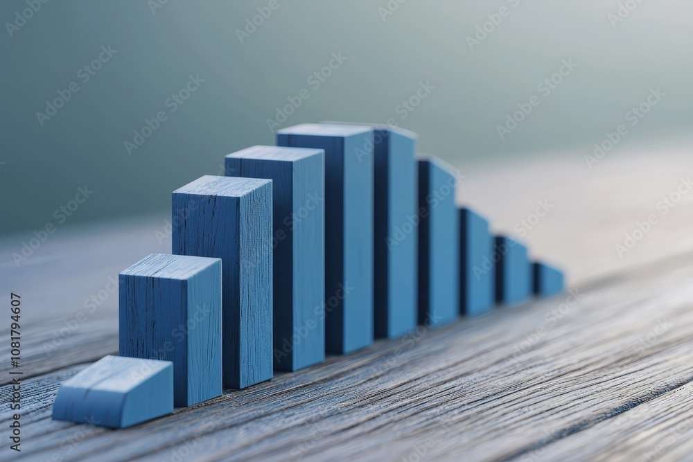 Poster dramatic decrease in bar graphs illustrating economic downturn showing sharp decline with visual rep