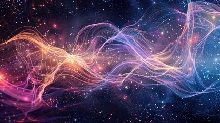 Digital particles forming an abstract energy field