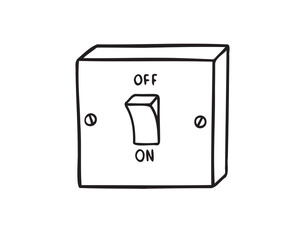 Light switcher isolated doodle hand drawn icon on white background. eps10 light switcher sign