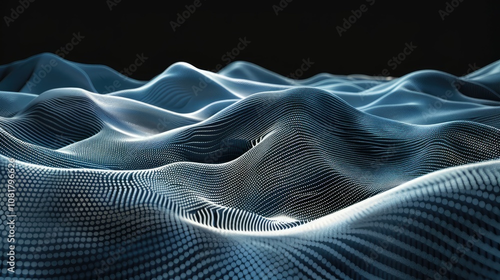 Poster digital gradient wave pattern resembling ocean waves