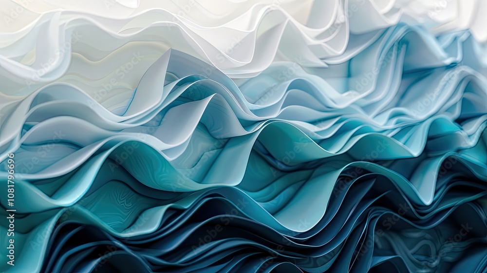 Poster digital gradient wave pattern resembling ocean waves