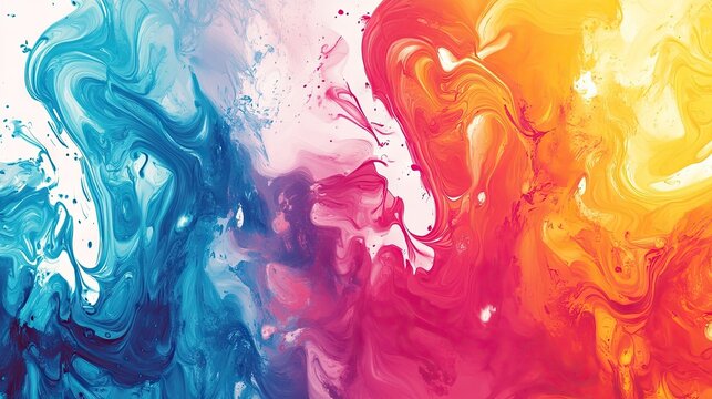 Vibrant hand-drawn colorful ink swirl background ideal for creative design projects. This colorful ink swirl background offers ample copy space for personalized text or graphics.